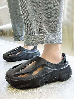 Men Cut Out Vented Clogs, Minimalist Outdoor EVA Clogs