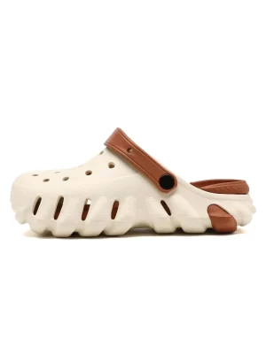 Men’s Hollow Out Breathable Beach Sandals With Increased Height, Slip-On With Buckle On Back