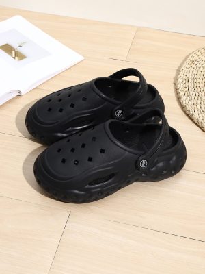 Men’s Diy Thick Sole Anti-Slip Outdoor Couple Holes Shoes