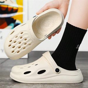 Men’s Thick-Soled, Anti-Slip, Wear-Resistant Soft-Bottomed Hole Shoes Sandals