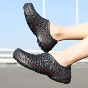 Men’s Breathable Hollow Out Slip-On Sandals With Anti-Slip Soft Sole, Summer Casual Beach Shoes