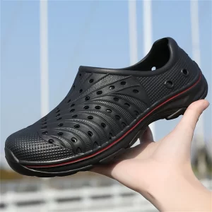 Men’s Breathable Hollow Out Slip-On Sandals With Anti-Slip Soft Sole, Summer Casual Beach Shoes