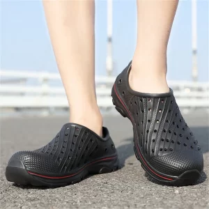 Men’s Breathable Hollow Out Slip-On Sandals With Anti-Slip Soft Sole, Summer Casual Beach Shoes