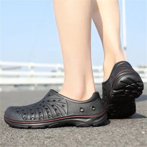 Men’s Breathable Hollow Out Slip-On Sandals With Anti-Slip Soft Sole, Summer Casual Beach Shoes