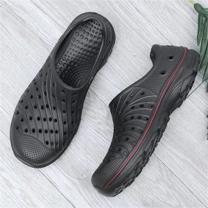 Men’s Breathable Hollow Out Slip-On Sandals With Anti-Slip Soft Sole, Summer Casual Beach Shoes