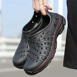 Men’s Breathable Hollow Out Slip-On Sandals With Anti-Slip Soft Sole, Summer Casual Beach Shoes