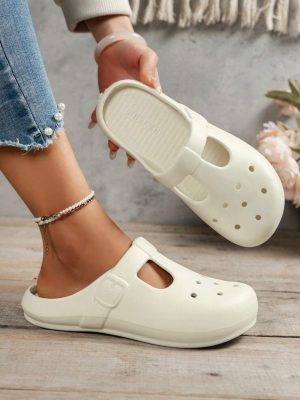 New Arrival 2024 Women’s Classic Peep Toe Sandals, Comfortable, Wear-Resistant, Fashionable, Casual, Versatile, Lightweight, Low-Heeled, Hollow, European And Korean Style For Spring & Summer