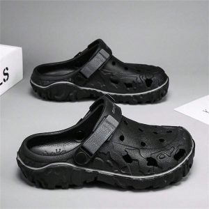 Summer Men’s Korean Version Trendy Outdoor Beach Slip-On Sandals With Anti-Skid Thick Sole And Open Toe Design