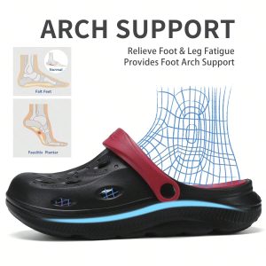 Womens Mens Arch Support Clogs Slip-On Garden Shoes Cushion Water Sandals Non-Slip Beach Slippers With Removable Insoles Outdoor Indoor