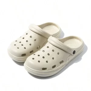 Men’s Hollow Out Slippers With Thick Breathable Sole, Cute Cartoon And Ins Style, Perfect For Couples On Beach In Summer