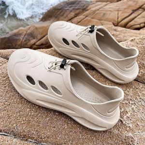 Men’s Hollow Out Breathable Thick-Soled Sandals, Beach Slippers For Summer