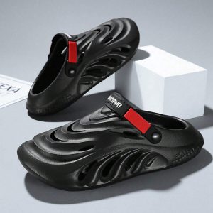 Men’s Soft Bottom Hollow Out Shoes For Summer, Slip-Resistant Breathable Sandals, Thick-Soled Garden Slippers