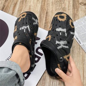 Men’s Summer Breathable Sneakers, Anti-Slip Sports Outdoor Sandals With Perforation And Leak Hole, Fashionable Open-Toe Sandals