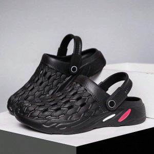 Men’s Hole Shoes Anti-Slip Beach Sandals Summer Personality Peep Toes Slippers Soft Sole Seaside Flip Flops