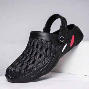 Men’s Hole Shoes Anti-Slip Beach Sandals Summer Personality Peep Toes Slippers Soft Sole Seaside Flip Flops