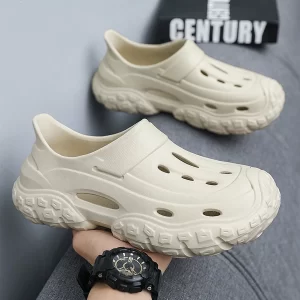 New Arrival In 2024 Spring/Summer Men’s Breathable Hollow Slip-Resistant Thick-Soled Sandals For Outdoor & Beach Activities