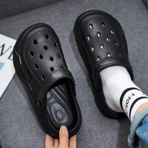 New Arrivals Men’s Hollow Out Shoes With Thick Anti-Slip Sole, Great For Casual Wear And Beach, Soft And Comfortable Slides, Spring 2024