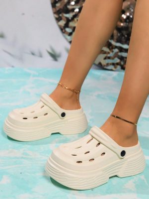 2024 Spring/Summer Collection, Women’s Hollow Out Thick Platform Sandals, Two Way Style Nurse Shoes, Anti-Slip Soft Soled Sandals With Closed Toe Design