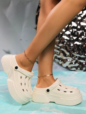 2024 Spring/Summer Collection, Women’s Hollow Out Thick Platform Sandals, Two Way Style Nurse Shoes, Anti-Slip Soft Soled Sandals With Closed Toe Design