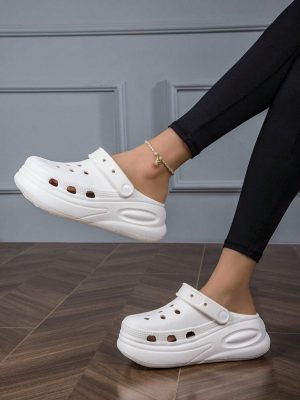 Fashionable Eva Thick-Soled Double-Banded Slipper Summer Trend Slip-Resistant Dual-Use Beach Women’s Shoes – Light & Soft Bottom With Hollow Out Design