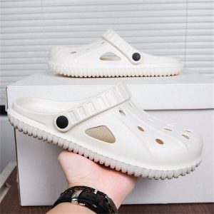 2024 New Men Summer Outdoor Sports Home Slippers With Holes, Anti-Slip Dual-Purpose Driving Sandals